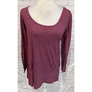 Allen Allen Women's Long Sleeve Soft Boho Purple top Size Medium